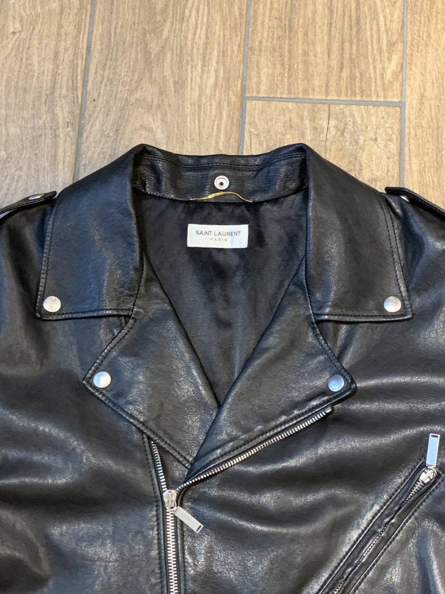 Saint Laurent Giubbotto in pelle taglia 50 - AgeVintage