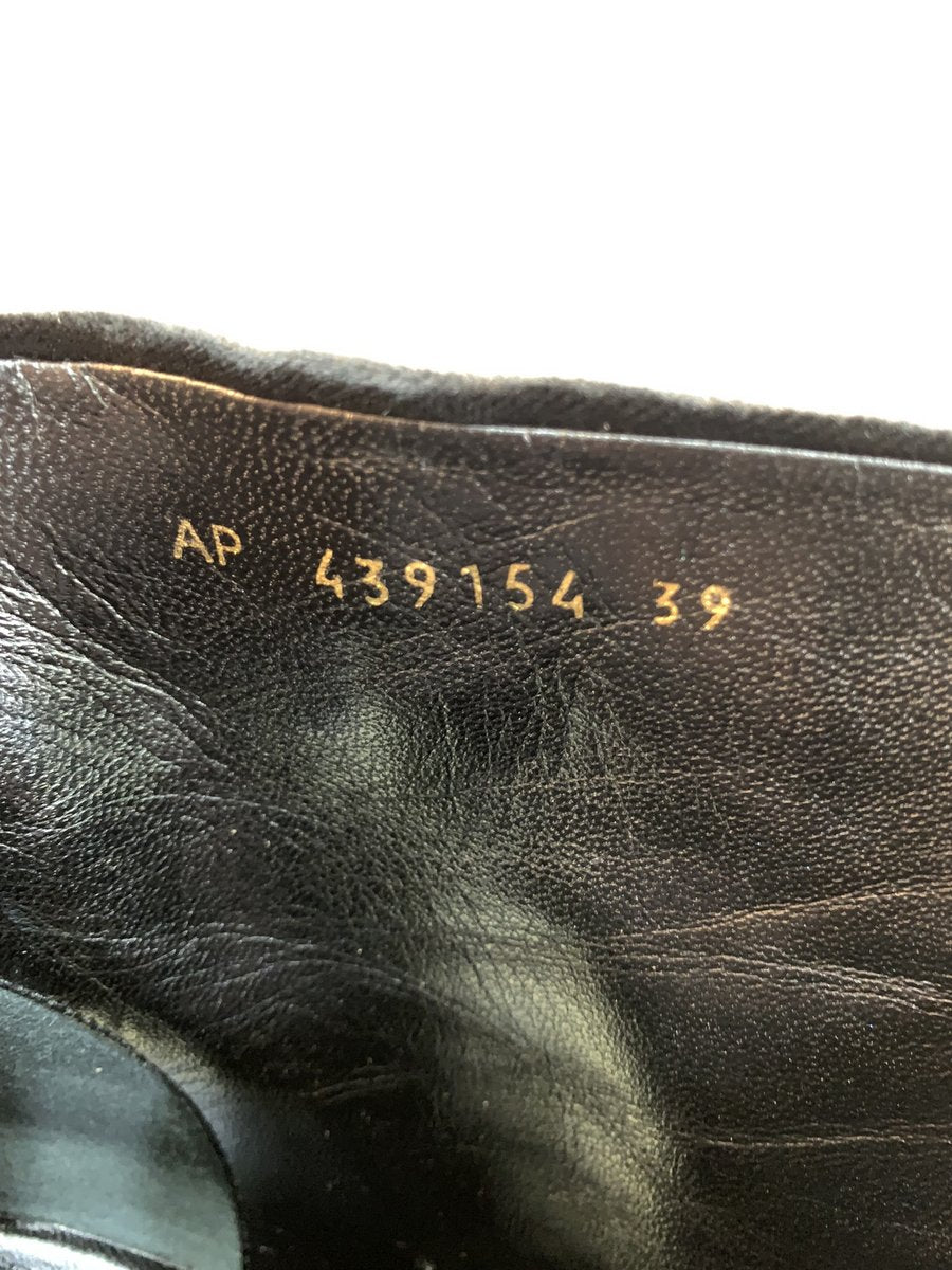 Saint Laurent Stivaletti LOU in velluto misura 39 colore nero - AgeVintage