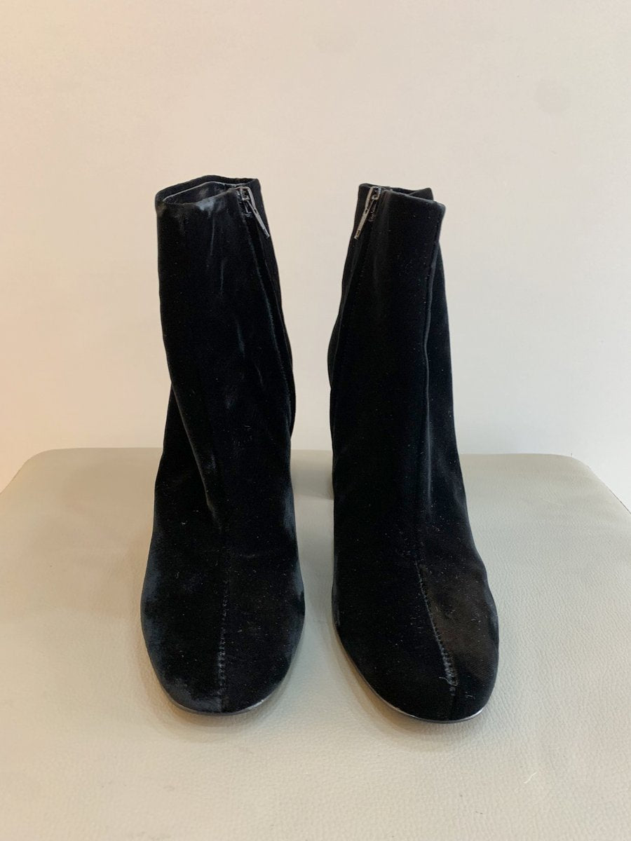 Saint Laurent Stivaletti LOU in velluto misura 39 colore nero - AgeVintage
