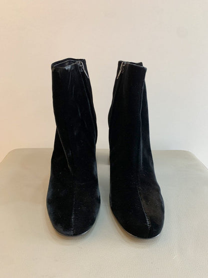 Saint Laurent Stivaletti LOU in velluto misura 39 colore nero - AgeVintage