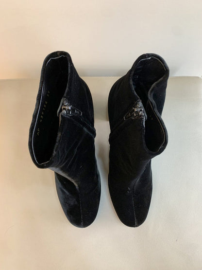 Saint Laurent Stivaletti LOU in velluto misura 39 colore nero - AgeVintage