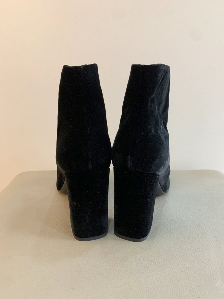 Saint Laurent Stivaletti LOU in velluto misura 39 colore nero - AgeVintage
