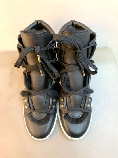 Salvetore Ferragamo sneakers alte mis. 8,5 colore nero in pelle - AgeVintage
