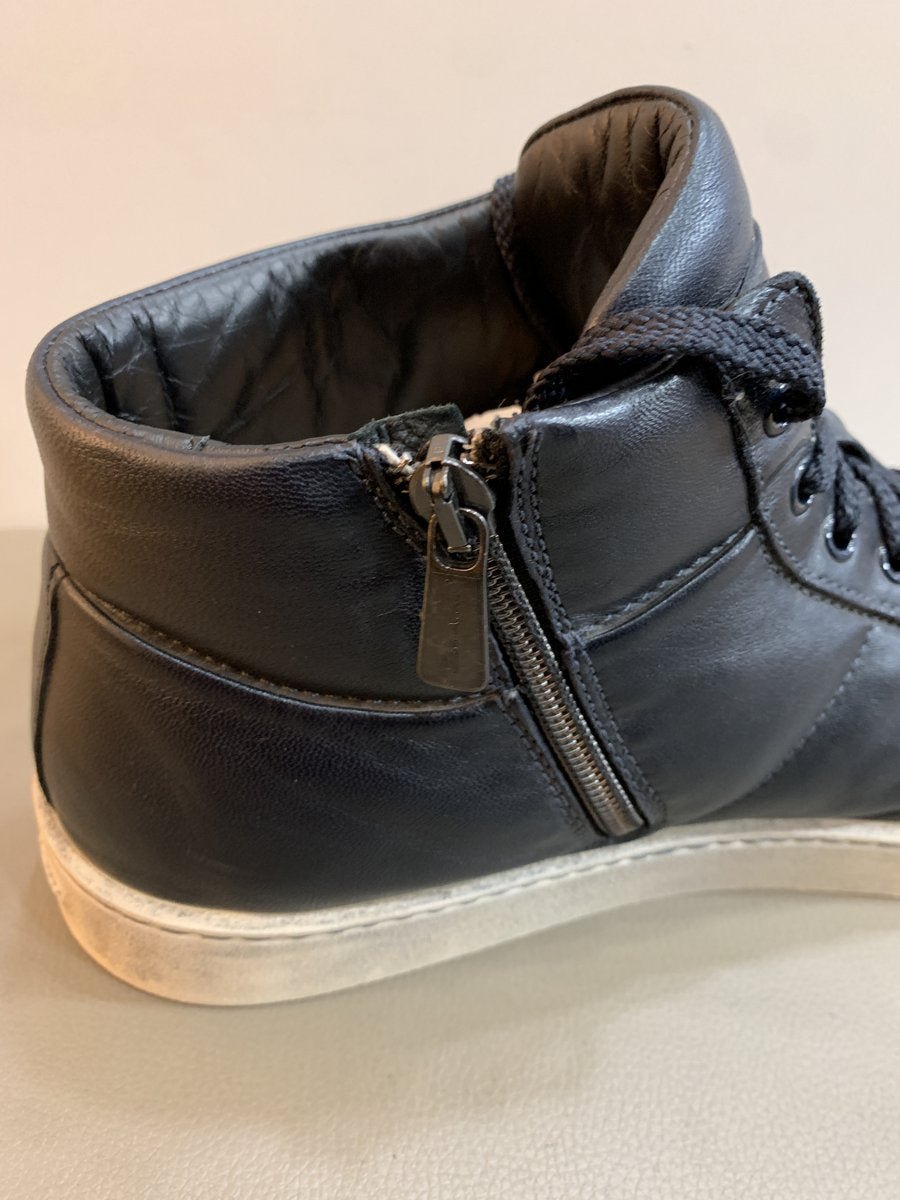 Santoni scarpe in morbida pelle colore blu notte mis. 10 - AgeVintage