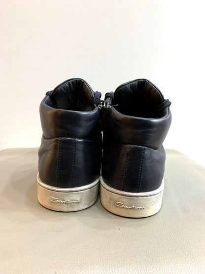 Santoni scarpe in morbida pelle colore blu notte mis. 10 - AgeVintage