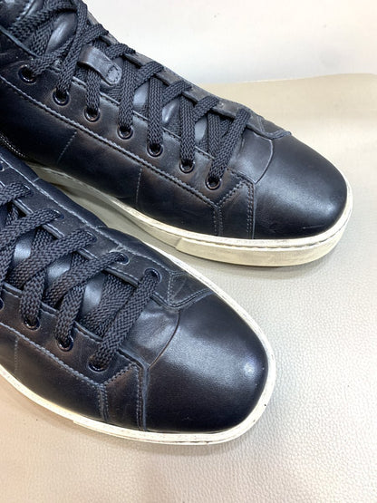 Santoni scarpe in morbida pelle colore blu notte mis. 10 - AgeVintage
