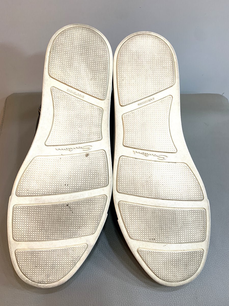 Santoni scarpe in morbida pelle colore blu notte mis. 10 - AgeVintage