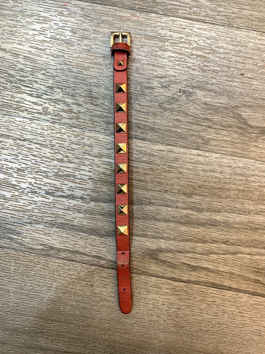 Valentino Bracciale Rockstud in pelle con borchie - AgeVintage
