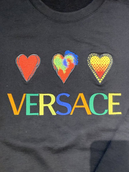 Versace Felpa in cotone con logo ricamato tg. M - AgeVintage